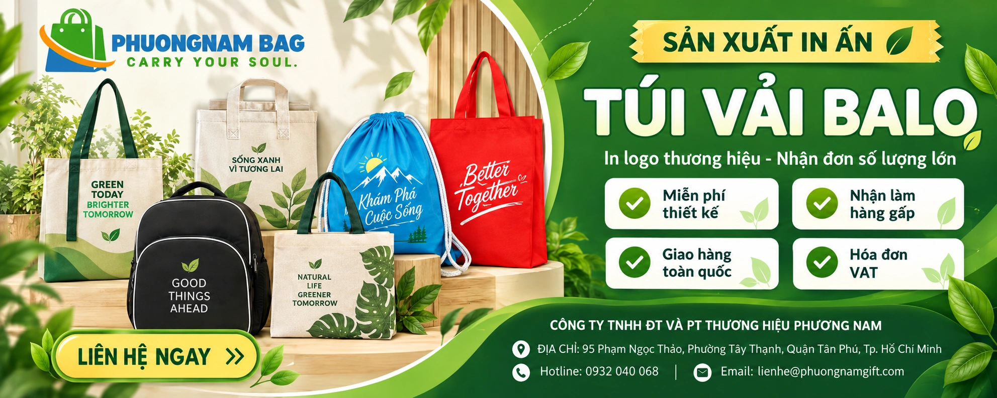 Sản xuất in ấn túi vải balo