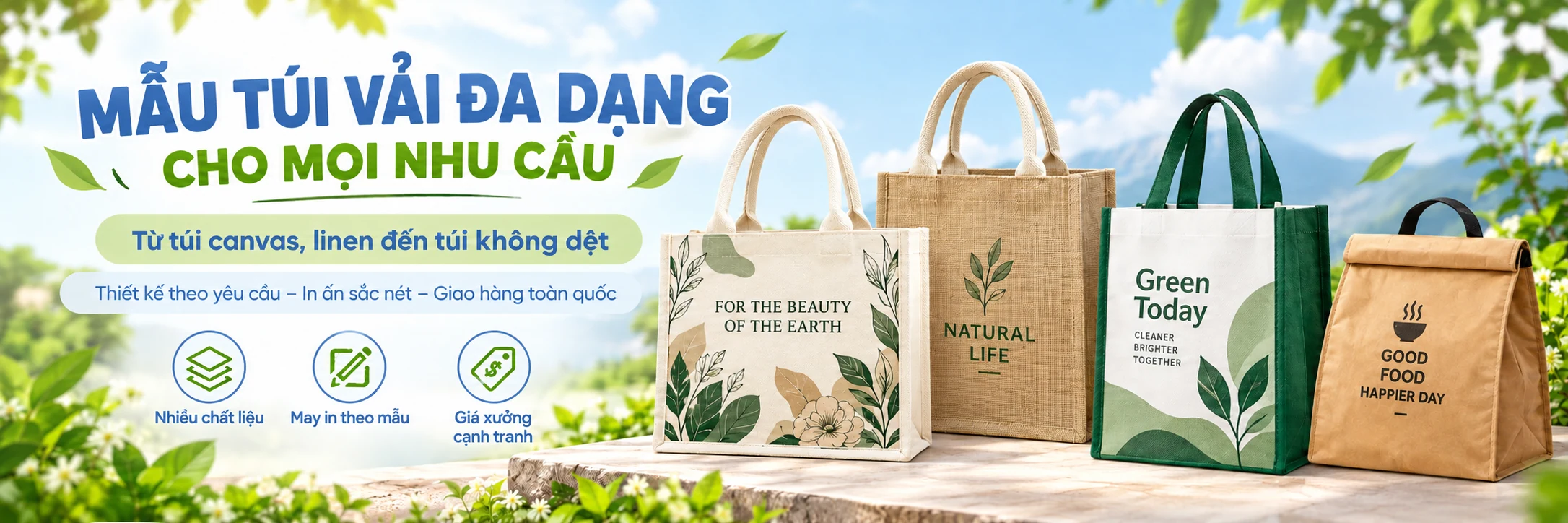 Mẫu túi vải đa dạng cho mọi nhu cầu