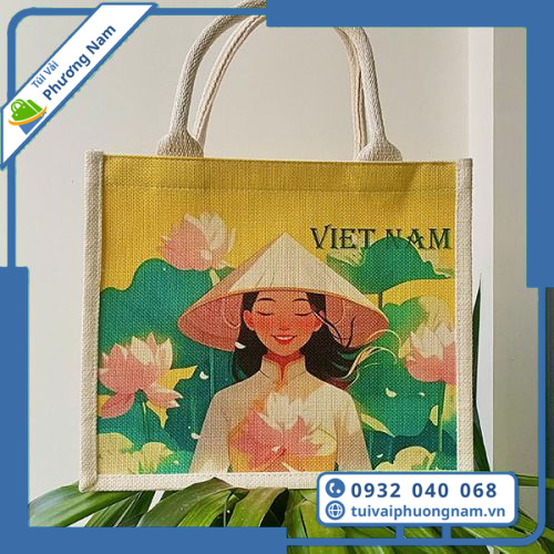 Túi Vải Linen In Hình Cô Gái