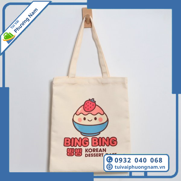 Túi Vải Canvas Màu Kem Be