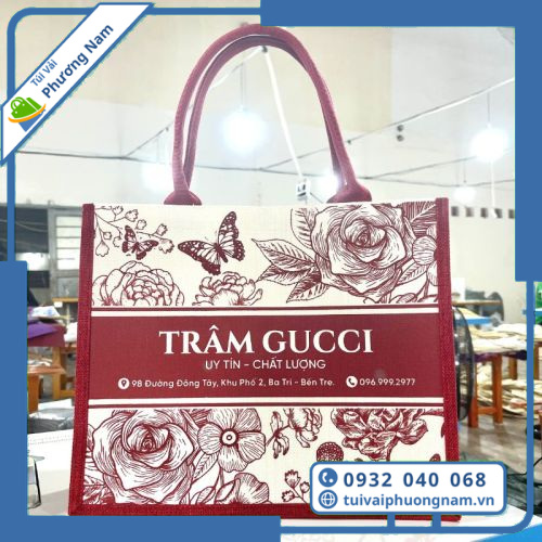 Túi Vải Linen Trâm Gucci